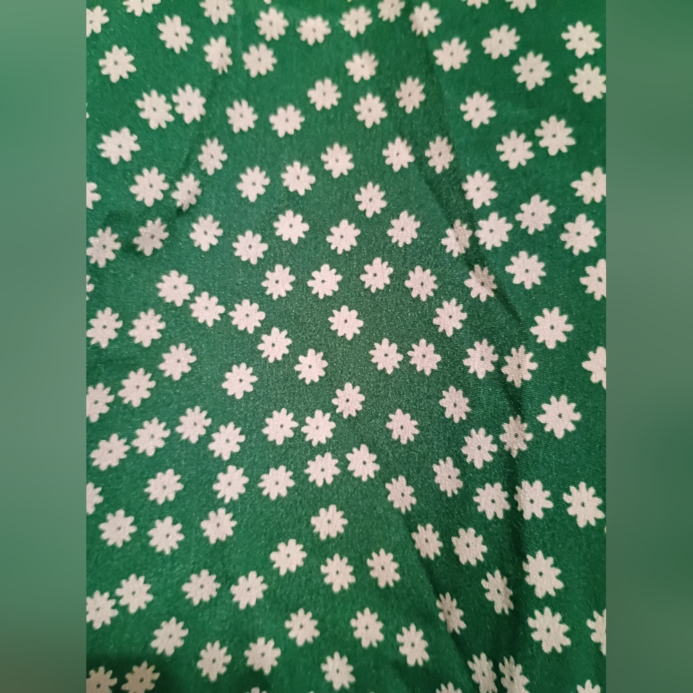 Green Top With White Little Flowers. No Tag. Size Says 4x Runs Small. - Picture 6 of 9